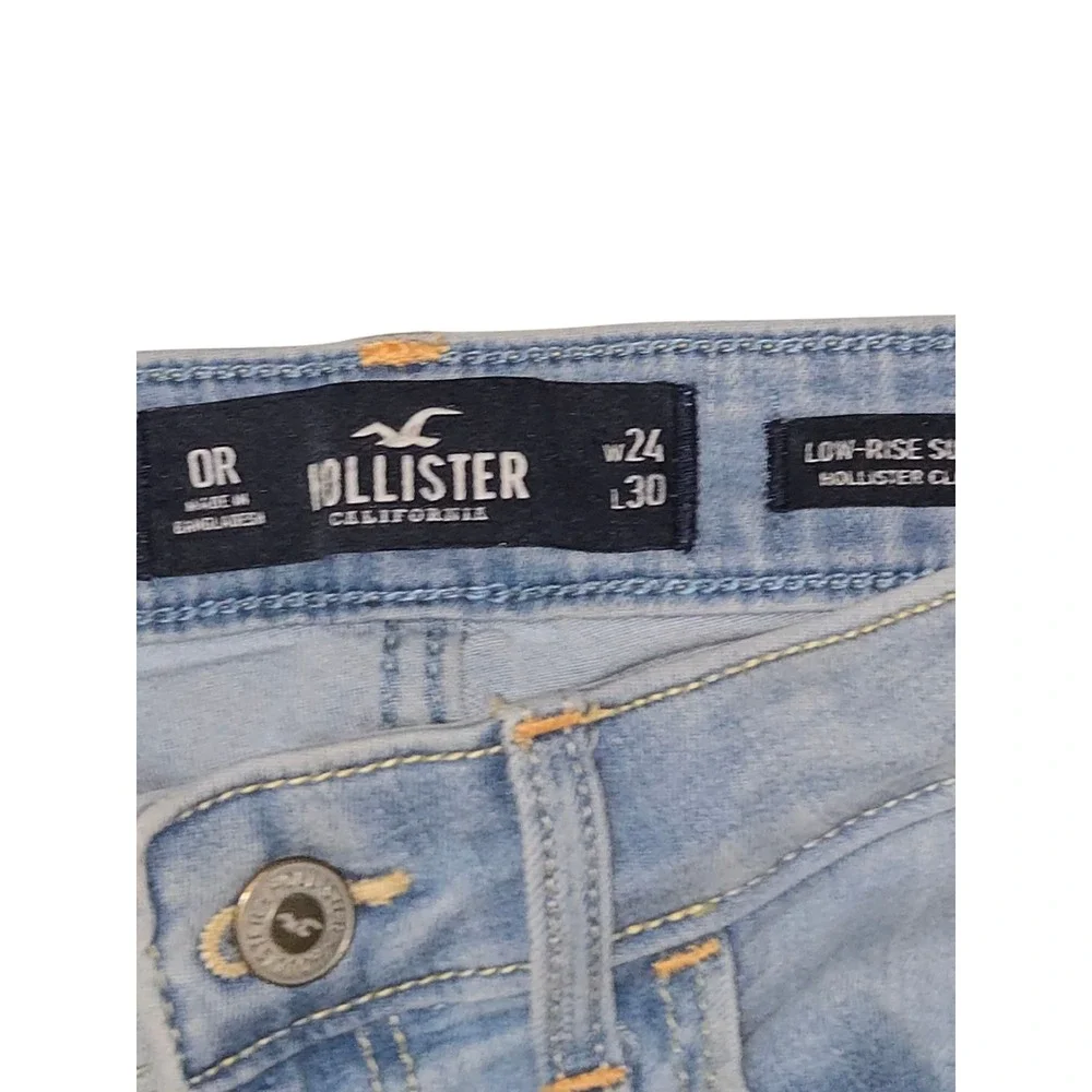 Hollister Low-Rise Super Skinny Distressed Light Wash Jeans W24 L30 0R
